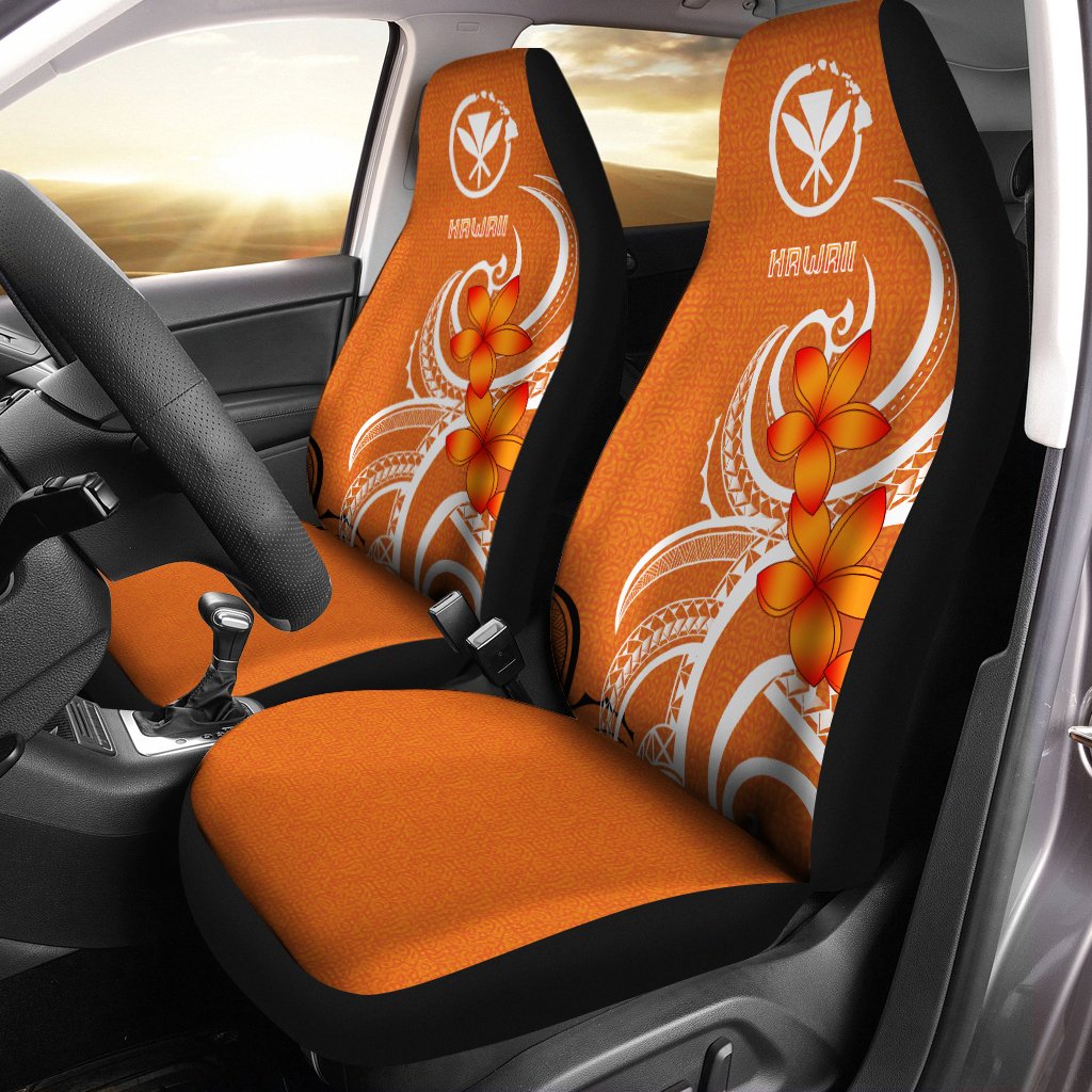 Hawaii Car Seat Covers - Hawaiian Spirit Universal Fit Orange - Polynesian Pride