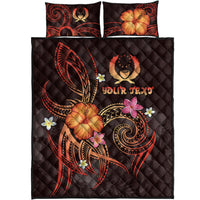 Pohnpei Polynesian Personalised Quilt Bed Set - Legend of Pohnpei (Red) - Polynesian Pride