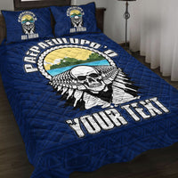 American Samoa Custom Personalised Quilt Bed Set - Paepaeulupo'o Aua (Ver 2) Blue - Polynesian Pride