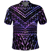 Polynesian Spearhead Purple Galaxy Polo Shirt LT12 Unisex Blue - Polynesian Pride
