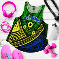 (Custom Personalised) Vanuatu Malampa Province Tribal Pattern Women Tank Top - LT12 Women Green - Polynesian Pride