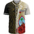 Guam Polynesian Baseball Shirt - Coat Of Arm With Hibiscus Gold Unisex Gold - Polynesian Pride
