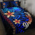 Nauru Custom Personalised Quilt Bed Set - Vintage Tribal Mountain Blue - Polynesian Pride