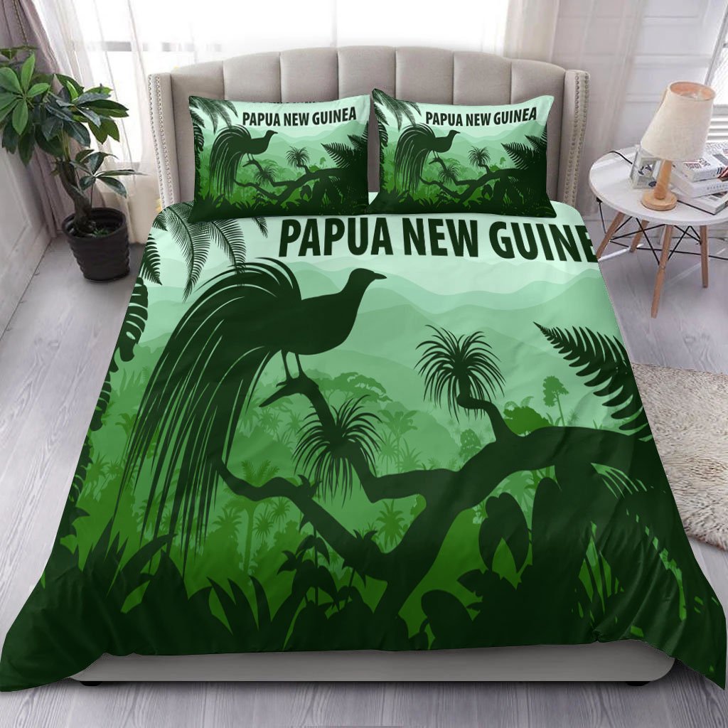 Papua New Guinea Bedding Set - Papua New Guinea With Lesser Bird Of Paradise Green - Polynesian Pride