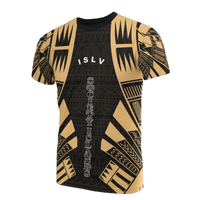 Society Islands T Shirt Society Islands Flag Polynesian Tattoo Gold Style Unisex Black-Gold - Polynesian Pride