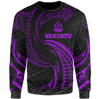 Vanuatu Polynesian Sweater - Purple Tribal Wave Unisex Purple - Polynesian Pride