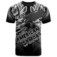 American Samoa Polynesian T Shirt Eagle Tribal Pattern Unisex Black - Polynesian Pride