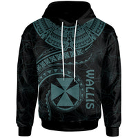 Wallis and Futuna Polynesian Hoodie Wallis and Futuna Waves (Turquoise) Unisex Turquoise - Polynesian Pride