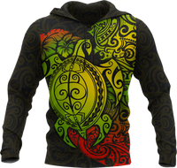 Polynesian Hawaii Hoodie Polynesian Turtle Unisex GREEN - Polynesian Pride