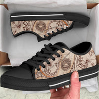 American Samoa Low Top Shoes - Hibiscus Flowers Vintage Style - Polynesian Pride
