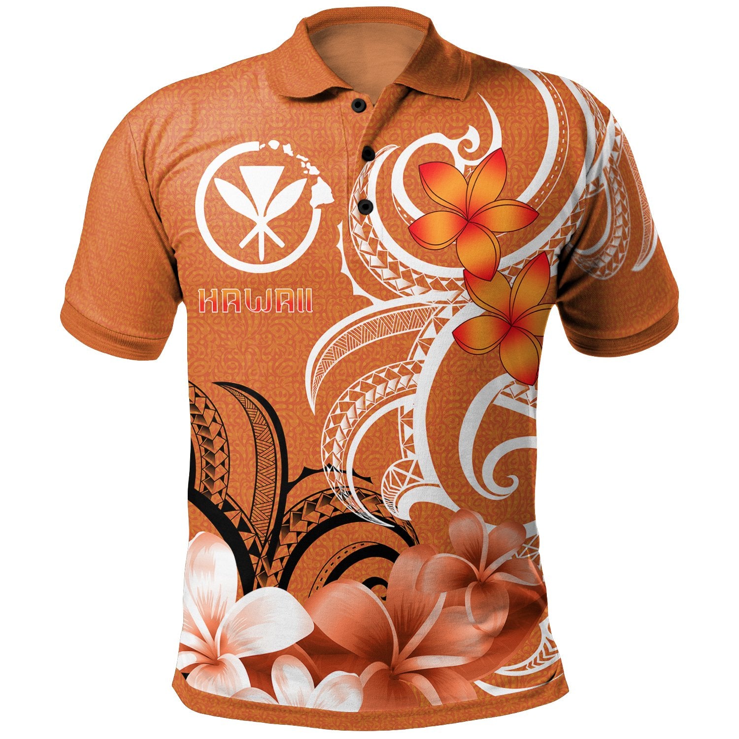 Hawaii Polo Shirt Hawaiian Spirit Unisex Orange - Polynesian Pride