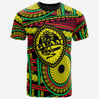 Guam All Over T Shirt Chamorro Rasta Unisex Blue - Polynesian Pride