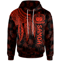 Samoa Hoodie Polynesian Wings (Red) Unisex Red - Polynesian Pride