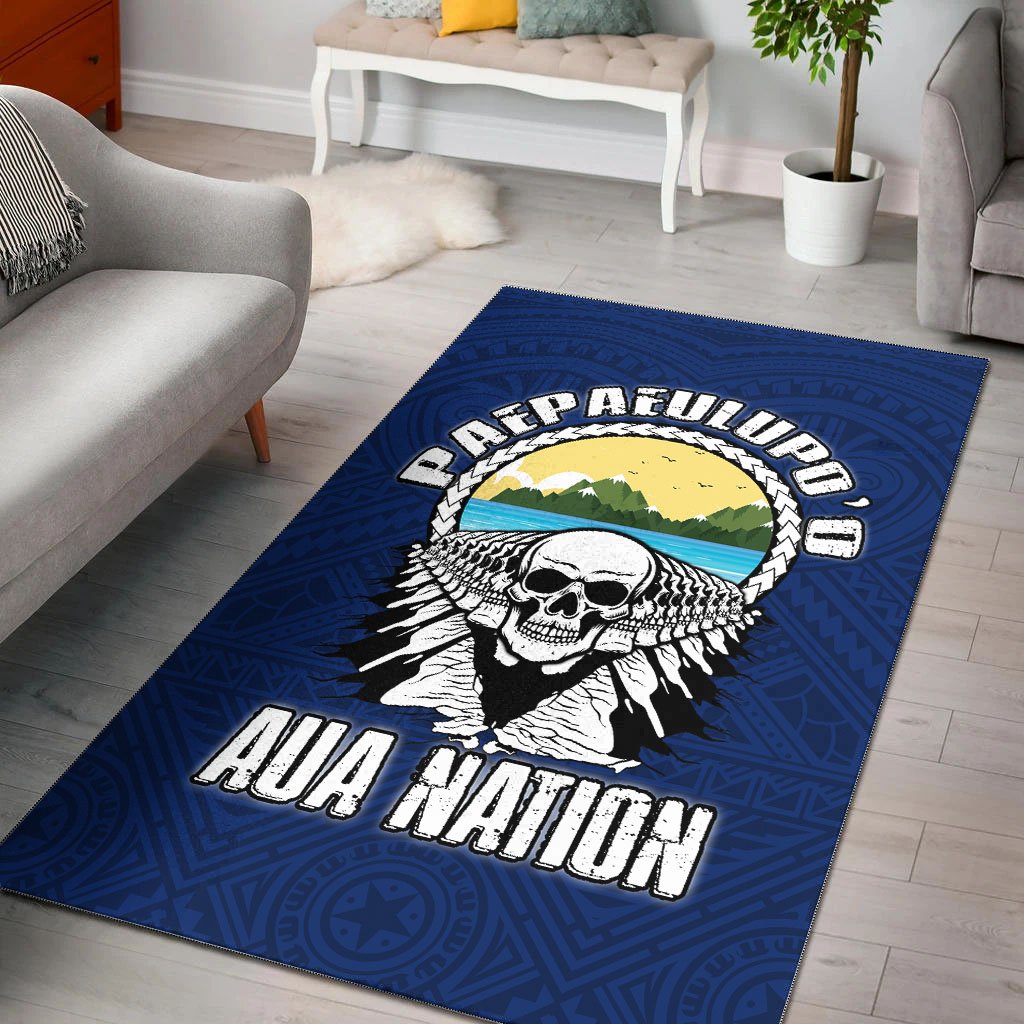 American Samoa Area Rug - Paepaeulupo'o Aua (Ver 2) Blue - Polynesian Pride