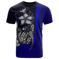 Polynesian T Shirt Blue Turtle with Hook Unisex Blue - Polynesian Pride