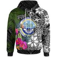 Federated States of Micronesia Hoodie Turtle Plumeria Banana Leaf Unisex Black - Polynesian Pride