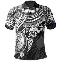 Marshall Islands Polo Shirt Marshall Islands FLag White Turtle Hibiscus Unisex White - Polynesian Pride