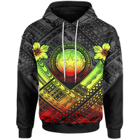 Northern Mariana Islands Hoodie CNMI Seal Camisole Hibiscus Style (Reggae) Unisex Reggae - Polynesian Pride