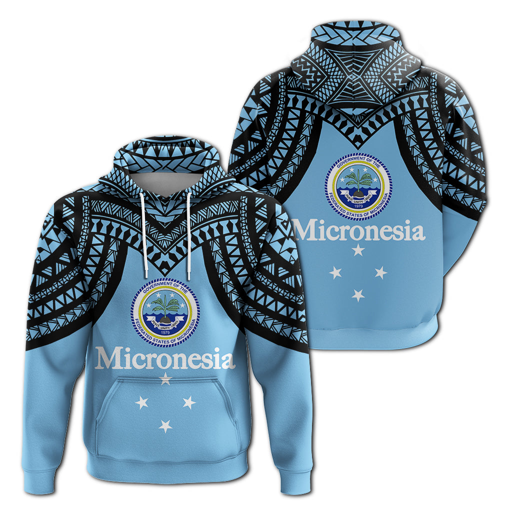 Federated States of Micronesia Hoodie Micronesia Pattern LT12 Unisex Blue - Polynesian Pride