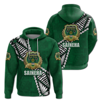 Tonga Saineha High School Tongan Patterns Hoodie LT12 Hoodie Green - Polynesian Pride