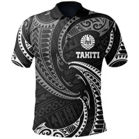 Tahiti Polynesian Polo Shirt White Tribal Wave Unisex White - Polynesian Pride