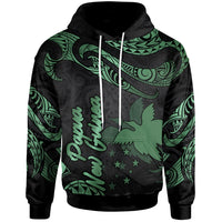 Papua New Guinea Hoodie Polynesian Tattoo Green Version Unisex Green - Polynesian Pride