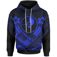 Yap Polynesian Hoodie Yap Blue Seal Camisole Hibiscus Style Unisex Blue - Polynesian Pride