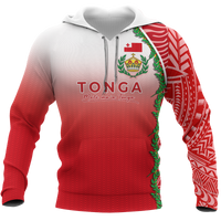 Tonga Hoodie Ocean Waves Unisex Red - Polynesian Pride