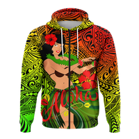 Hawaii Hula Girl Reggae Hoodie LT2 - Polynesian Pride
