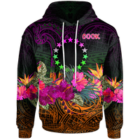 Cook Islands Polynesian Hoodie Summer Hibiscus Unisex Reggae - Polynesian Pride