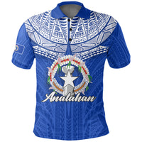 Custom Northern Mariana Islands Anatahan Polo Shirt LT12 Unisex Blue - Polynesian Pride