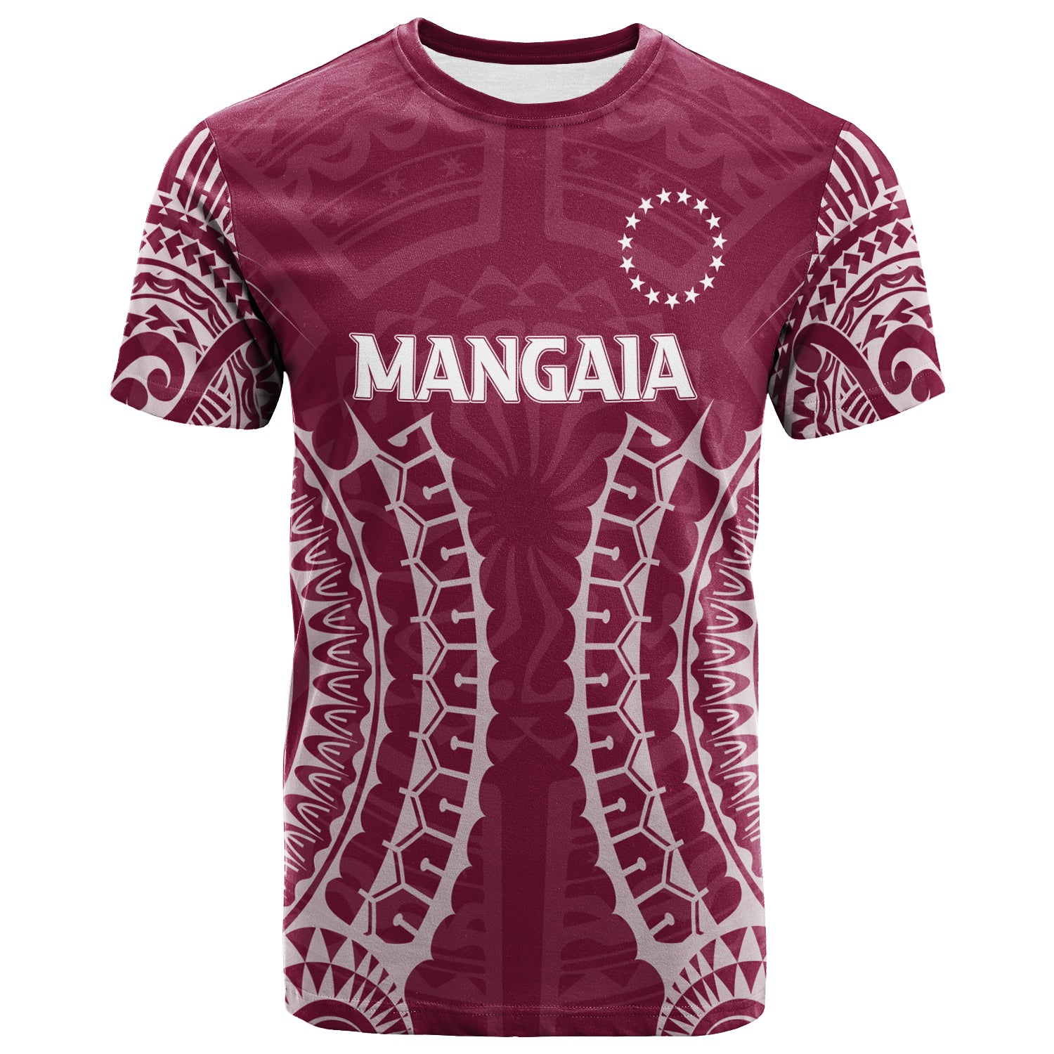 Custom Cook Islands Mangaia T Shirt Tribal Pattern LT12 Unisex Maroon - Polynesian Pride