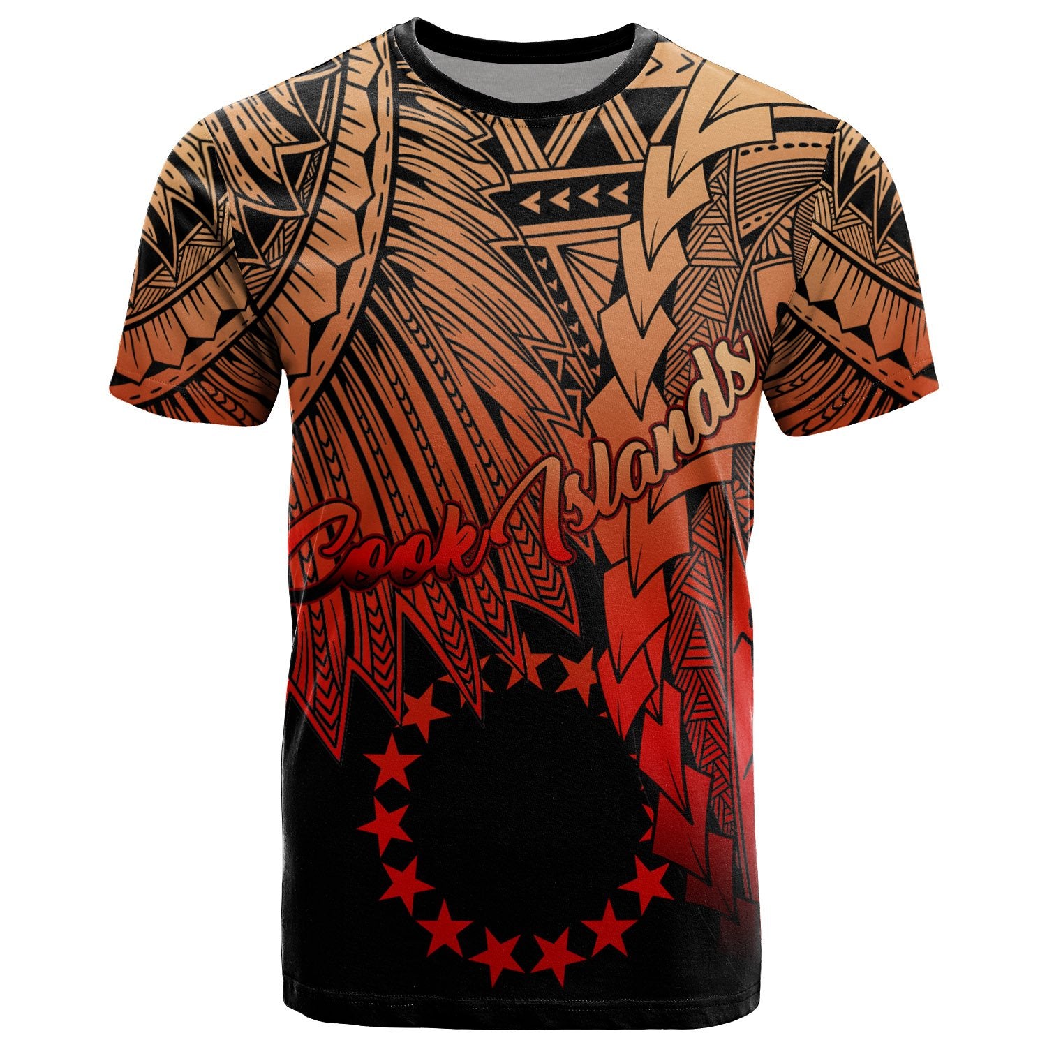 Cook Islands Polynesian T Shirt Tribal Wave Tattoo Red Ver 2 Unisex Red - Polynesian Pride