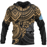 Federated States of Micronesia Hoodie Golden Turtle Unisex BLACK - Polynesian Pride
