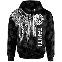 Tahiti Hoodie Polynesian Wings (White) Unisex White - Polynesian Pride
