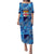 Fiji Puletasi Dress Vintage Hibiscus Fabric Pattern Ver.02 LT14 Blue - Polynesian Pride