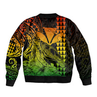 Kakau Polynesian Tribal Hawaiian Turtle with Kanaka Maoli Reggae Bomber Jacket LT9 - Polynesian Pride