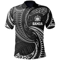 Samoa Polynesian Polo Shirt White Tribal Wave Unisex White - Polynesian Pride