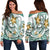 Cook Islands Women's Off Shoulder Sweaters - Spring Style Green - Polynesian Pride