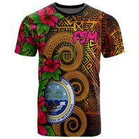 Federated States of Micronesia T Shirt Hibiscus Vintage Unisex Orange - Polynesian Pride
