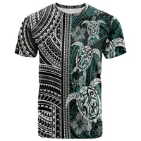 Polynesian T Shirt Turtle With Ethnic Motives And Floral Elements LT20 Unisex Green - Polynesian Pride