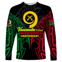 Custom Vanuatu 42nd Independence Anniversary Pride Long Sleeve Shirt - LT12 Unisex Black - Polynesian Pride