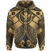 Hawaii Polynesian Hoodie Gold Kanaka Maoli Map Unisex Gold - Polynesian Pride