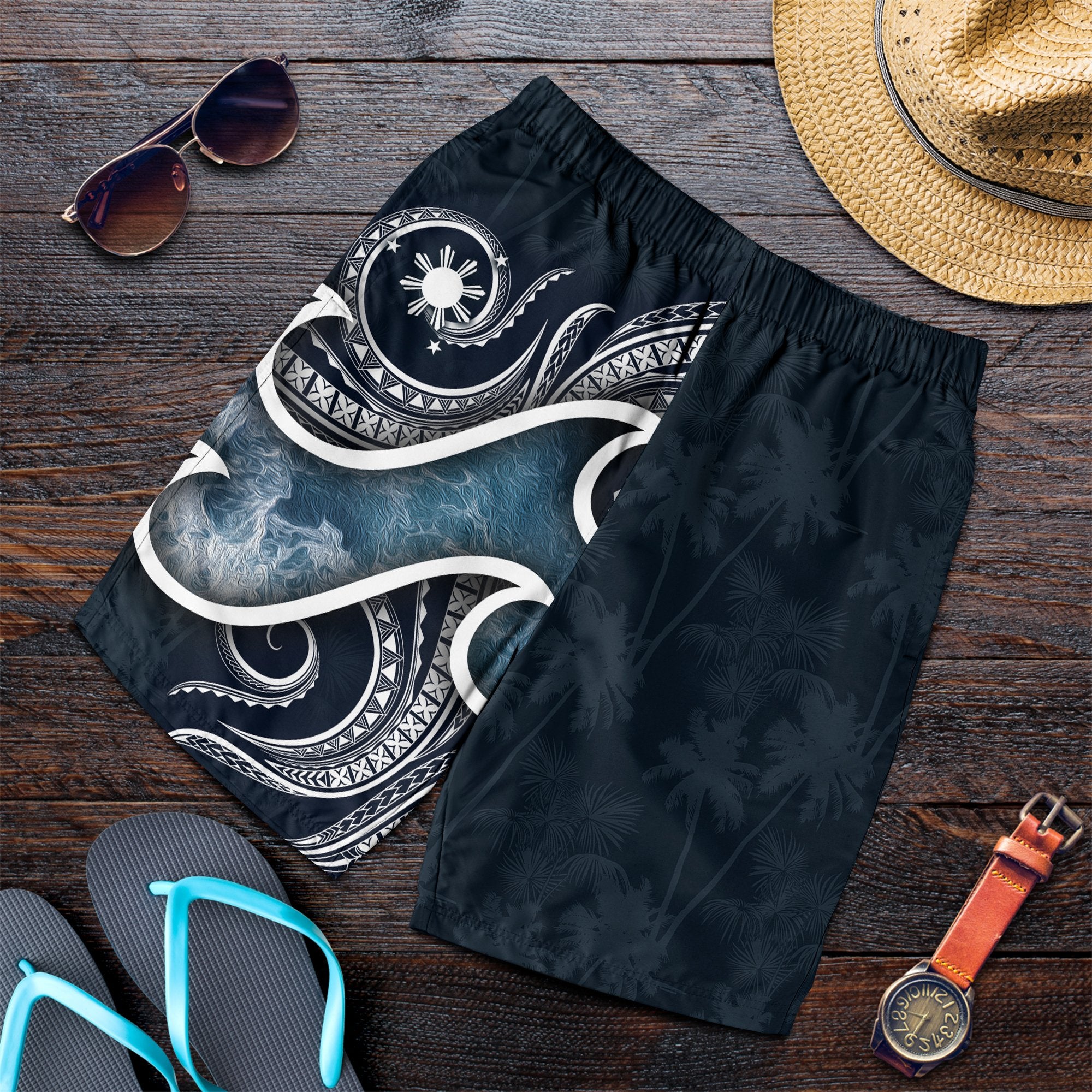 The Philippines Men's Shorts - Ocean Style Blue - Polynesian Pride