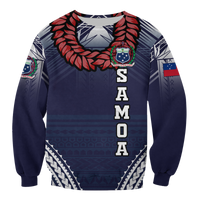Samoan Ula Fala Art Sweatshirt - LT12 Unisex Blue - Polynesian Pride