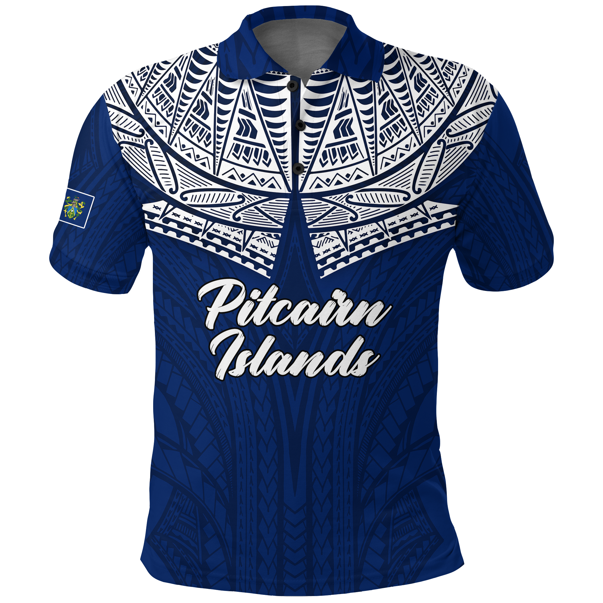 Pitcairn Islands Pride Polo Shirt LT12 Unisex Blue - Polynesian Pride