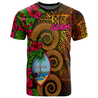 Guam Polynesian T Shirt Hibiscus Vintage Unisex Orange - Polynesian Pride