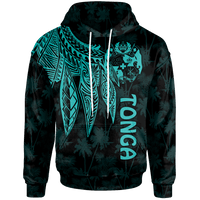 Tonga Hoodie Polynesian Wings (Turquoise) Unisex Turquoise - Polynesian Pride