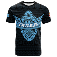 Tavarua Fiji Tapa Tribal T Shirt LT12 Unisex Blue - Polynesian Pride