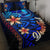 Yap Custom Personalised Quilt Bed Set - Vintage Tribal Mountain Blue - Polynesian Pride